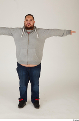 Whole Body Man T poses White Casual Overweight Standing Street photo references